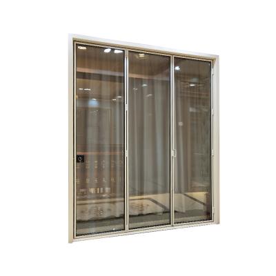 China Narrow Aluminum Frame and Edge Window Accordion Door Design Minimalist Showroom Sliding Folding Doors for sale