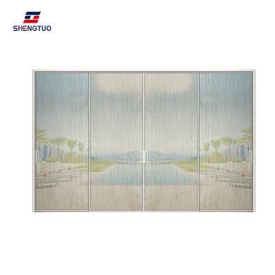 China Narrow Design 2.0mm Thick Aluminum Tempered Glass Frame Door Partition Edge Modern Hot Selling Hatch for sale