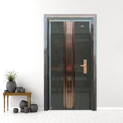 China 2020 New Hot Finish Modern Exterior Mirror Door Bedroom Main Entrance Door Main Entrance Design Sus 304 Stainless Steel Security Doors for sale