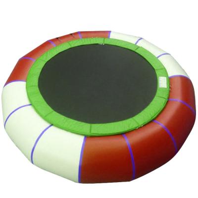 China High Quality Durable PVC 0.9 Mm Jumping Fun With Net Inflatable Water Trampoline For Water Jumping Game for sale