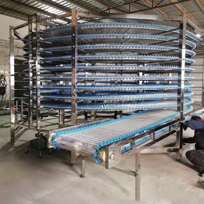 China Bread Heat Resistant Pizza Conveyor System Spiral Food Cooling Cooling Machine For Bread Baking Line for sale