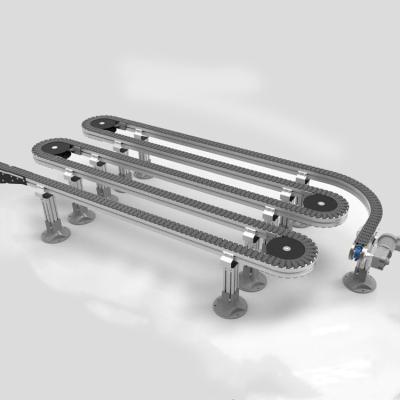 Κίνα Moduar Chain Conveyor System 53/63/83/103mm Width Heat Resistant Cans Bottles Flex Plastic Chain Conveyor προς πώληση