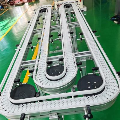 China Cheap Beverage POM Food beverageTransfer Conveyor System 53/63/83/103mm Width Cans Bottles Flex Plastic Chain Conveyor Aluminum for sale