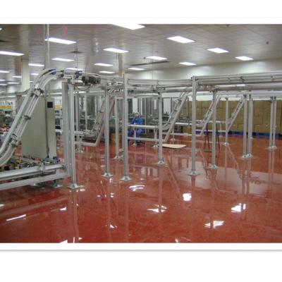 China Heat Resistant Elevating Conveyor Food And BeverageTransfer Conveyor Width Plastic Cans Bottles Flex Plastic Chain Conveyor Line Aluminum Te koop