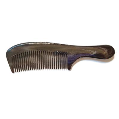 China Comb His Horn Black Buffalo Hair Antistatic Suitable Handmade Comb Handle Large To Medium And Long Hair Handle Selection for sale