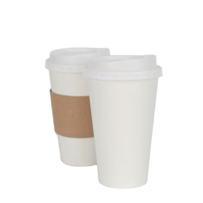 China Durable Use Double Wall Coffee Paper Cups 300g White Cardboard Material for sale