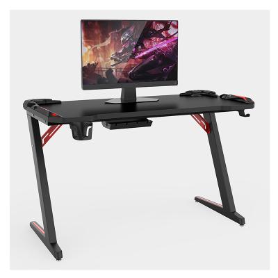 China LED Led Light Racing Style Z Shaped Legs L Shape RGB Computer Gaming PC Desk For Gamer for sale