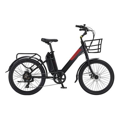 China Aluminum Alloy Korean Style Electric Bicycle City Electric Bike 36V 350W E-Bikes For Women 10.4 Oh Battery Steps for sale