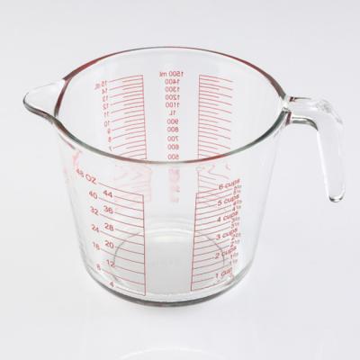 China Custom Multifunctional Kitchen Glass Measuring Cup Viable Heat Resistant 500ml for sale