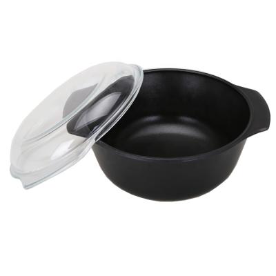 China New Design Borosilicate Glass Casserole Nonstick Coating 2.8L Heat Resistant Pot for sale