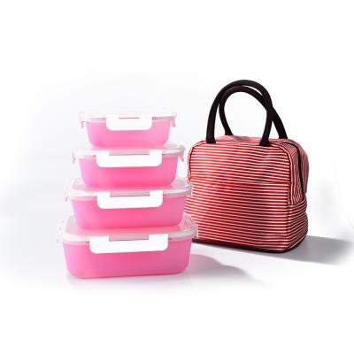 China Sustainable Glass Food Storage Container With Silicone Coating Exterior for sale