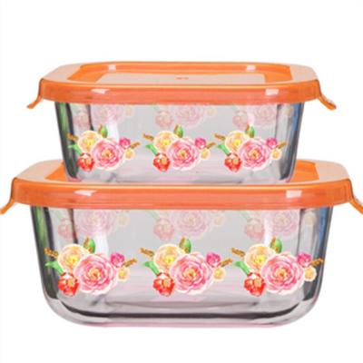 China Freshness Preservation High Borosilicate Glass Storage Sets With Standard Baby Food Safty Silicon Coating With Design for sale