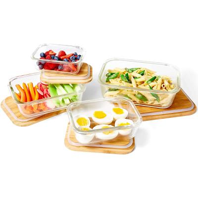 China Customized Natural Bamboo Lid Eco-friendly Viable Shape Bento Box Airtight Lunch Bowl for sale