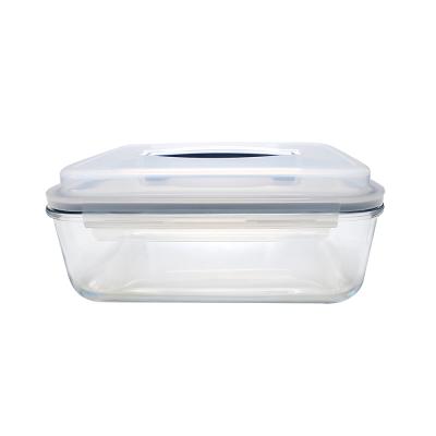 China 6L Microwavable Huge Capacity Glass Food Container Picnic Box Rice Barrel With Stout Handle for sale