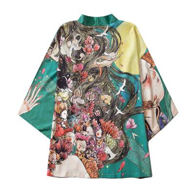 China 2021 Casual Dress Comfortable Cardigan Short Blouses For Girls Kimono Long Robe Hanfu Flavor Dress Shirt Cosplay Costume for sale