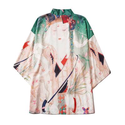 China Traditional Japanese yukata comfortable men playa kimono flower three quarter sleeve cardigan inspired clothing women blouse cosplay costume for sale