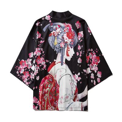 China Beauty Comfy Pattern Kimono Beach Cardigan Fall 2021 Child Girl Floral Ribbed Cardigan Cosplay Costume for sale