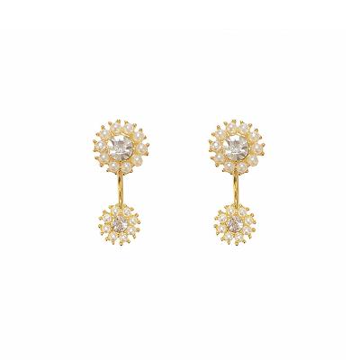 China Korean style/solid earrings Lotus Shaped Ear simple Diamond Studded Women's OrnamentFactory creative style high grade Korean earrings for sale