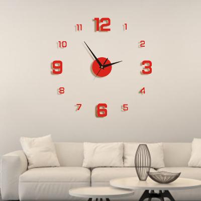 China LUMINOVA Hot Sale Customized Nordic Simple Living Room 3D Wall Clock Creative Acrylic Frameless Digital Clocks DIY Stickers Home Decor for sale