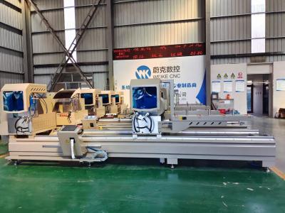 Cina Profilo vetrina in alluminio doppia testa mitra seghe Cnc macchina di taglio 2,2KW in vendita