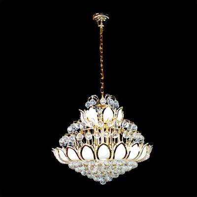 China Modern Hanging Gold Crystal Lamparas Colgantes de Flower Lamparas Colgantes De Flower Home Hotel Decoration Ceiling Luxury Modern Crystal Pendant Light for sale