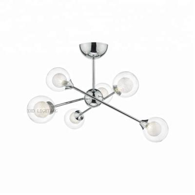 China EUROPEAN Modern Nordic Clear Ball Factory Home Dining Room Decorative Glass Chandelier Living Light for sale