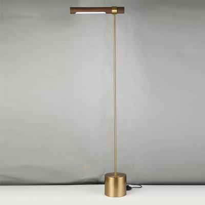 China New Modern Design Led Wooden Gold Easy Bright Modern Minimalist Hotel Floor Lamps For Living Room for sale