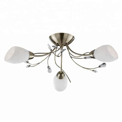 China Modern French European Simple Metal Style Home Dining Room 40w Dining Table Light Fixture Glass Contemporary Chandelier for sale