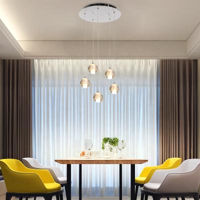 China 2021 modern new ceiling office cafe modern design gold glass ball led music pendant lamp for sale