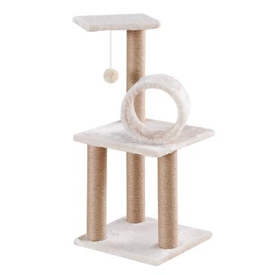 China Modern Stylish Customizable Cat Trees Treehouse Single Cat Tower Single Cat Tree With Small Ball for sale