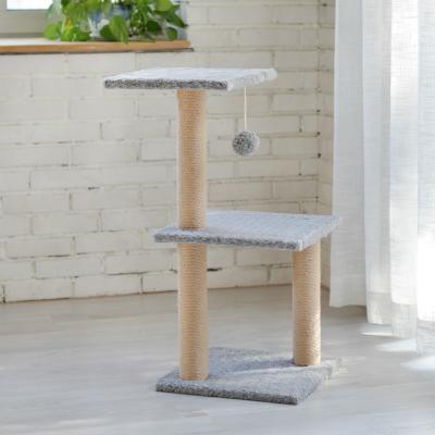 China Simplicity Sustainable Cat Tree Tower Post Customizable Pets Sit Play Cat Scratching Small Cat Tree for sale