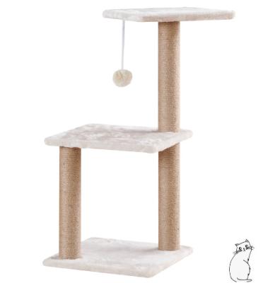 China Viable Triple Layer Not Easy To Shake Scratcher Wooden Toy Cat Tree Cute Cat Tree for sale