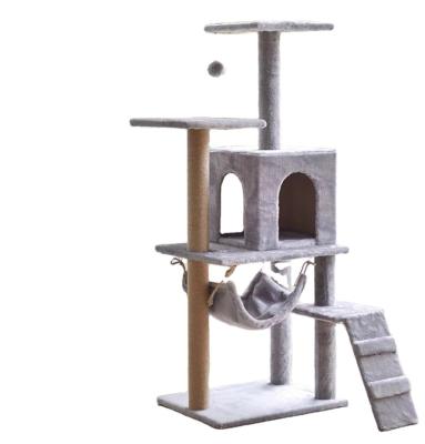 China Hot Selling Amazon Cat Scratcher Cardboard Modern Large Wooden Cat Tree Interactive Toys Cat Tower for sale