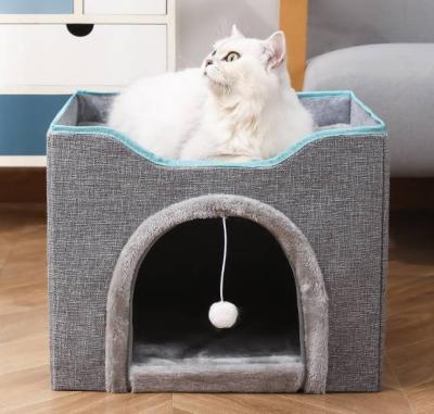 China Large Waterproof House For Pet Cave Foldable Indoor Cat Hidewawy Cat Beds For Cats for sale