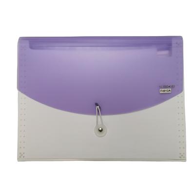 China Stationery OEM Sale Wallet 12 Expanding Pockets PP Folder One Button Waterproof Warm Color Elastic Band Two Expanding Folder for sale