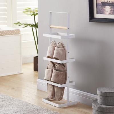 China Modern Popular Design 3 Tier Stable Hanging Shoe Rack Metal Shoe Shelving for sale