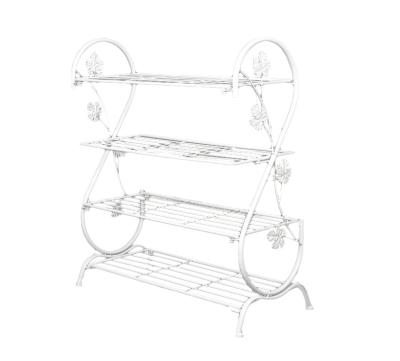 China Wholesale Modern Classic White Metal Shoe Racks Fashoin Style Shoe Shelf Storage for sale