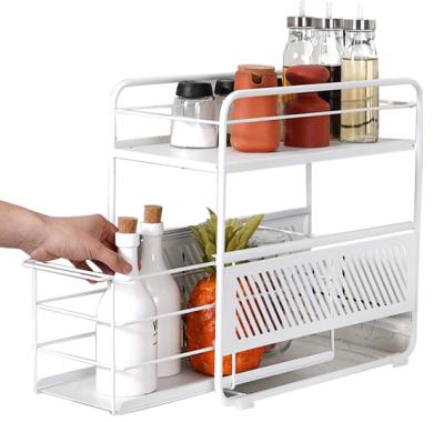 China 2021 Hot Sale Double Layers Kitchen Utensil Cook Cutlery Holder Restaurant Cutlery Rack Storage Rack Shelf for sale