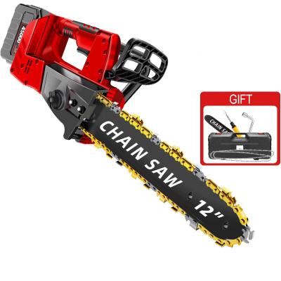 China Stone Saw Outdoor Wood Cutting Tool Factory Supply 20V Cordless Electric Chainsaw Power Saw Lithium Battery Mini Chainsaw for sale