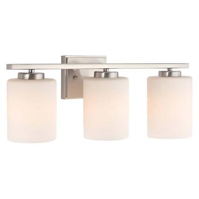 China Contemporary ETL Listed Bath Wall Sconce Wall Mount Vanity Shade 3 Lights White Glass Bathroom Lighting for sale