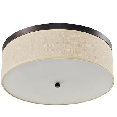 China Modern Elegant Soft Fabric Design Cream Round Ceiling Lamp With UL ETL Certification Bedroom Apartment Light Fixture European Style for sale