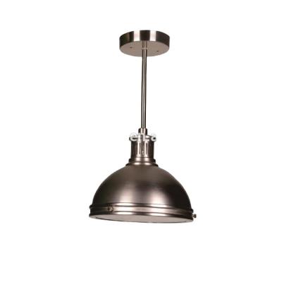 China Modern UL Listed 9 Inch Brushed Nickel Pendant Light Steel Led Pendant Light Fixture for sale