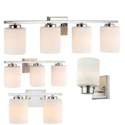 China Modern 1/2/3/4 lamp White Glass Brushed Nickel 1/2/3/4*GU24 13W/LED 5/10/15/20W Vanity light with ETL UL listed for sale