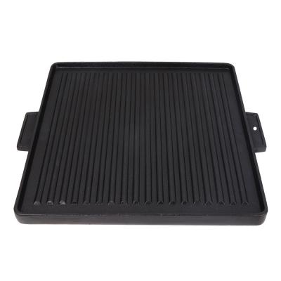 China Sustainable Cast Iron Griddle Pan BBQ Grill Plate With Handle High Quality Custom Made for sale