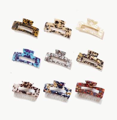 China Hair decoration Wholesale Custom Logo Marble Large Size Acetate Tortoise Hair Claw Clip For Women for sale