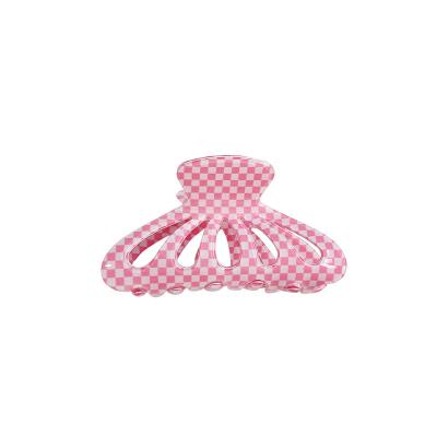 China Hair accessories Hot fashion color grid acrylic claw clip shark clip simple girl accessories for sale