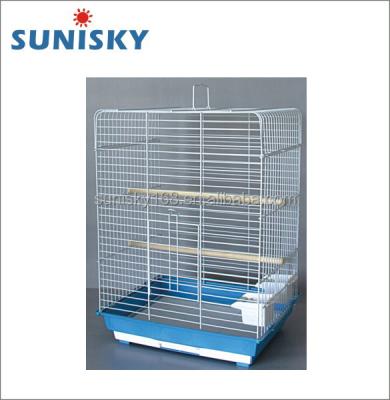 China Viable Medium Size Wire Mesh Bird Cage for Parrot and Canary with Perch and Water Bowl for sale