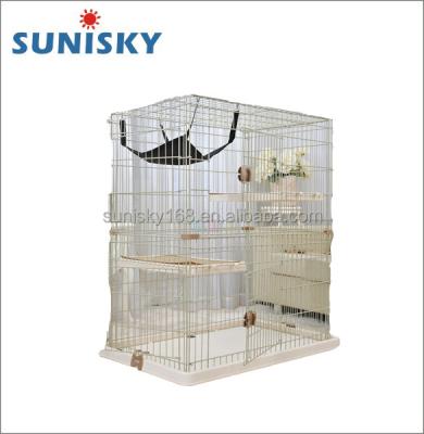 China High Sustainable Layers Wire Mesh Cat Cage With Bed For Cats for sale