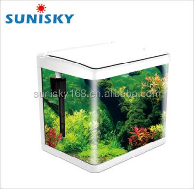 China Large viable glass aquarium with top filter system for sale