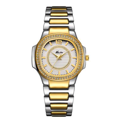 China Environmental Friendly Stainless Steel Wrist Watch For Women Simple Bling Zircon Quartz Watch Business Wrist Watch for sale